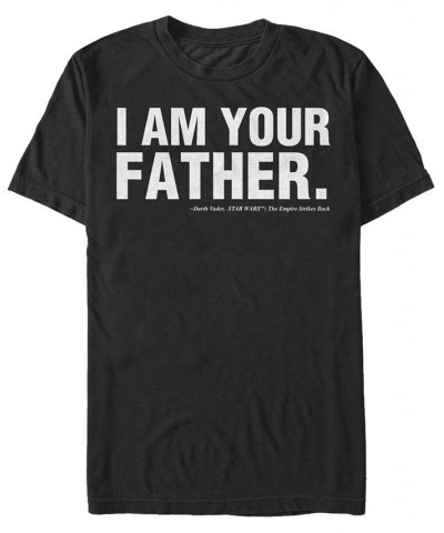 Men's Star Wars Father's Day I Am Your Father Text Movie Quote Short Sleeve T-shirt Black $18.54 T-Shirts