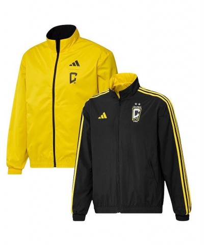 Men's Black and Yellow Columbus Crew 2023 On-Field Anthem Full-Zip Reversible Team Jacket $49.20 Jackets