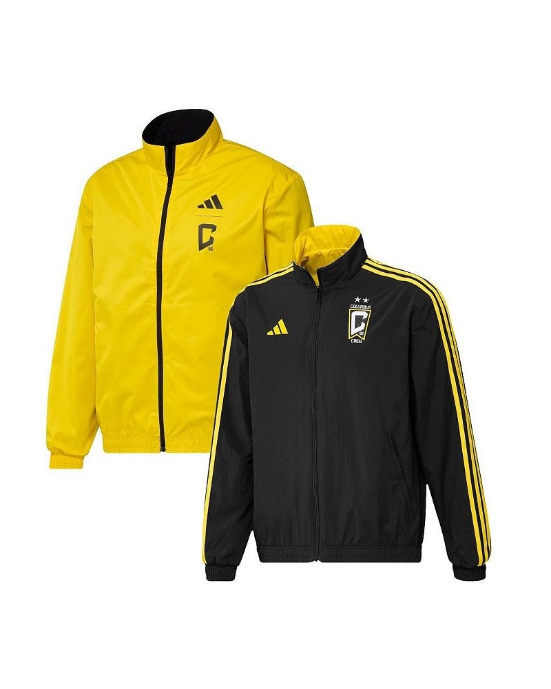 Men's Black and Yellow Columbus Crew 2023 On-Field Anthem Full-Zip Reversible Team Jacket $49.20 Jackets