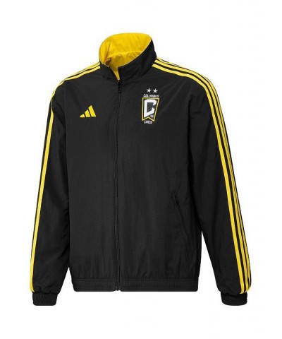 Men's Black and Yellow Columbus Crew 2023 On-Field Anthem Full-Zip Reversible Team Jacket $49.20 Jackets