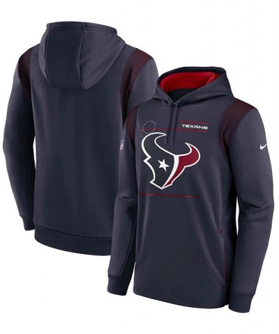 Men's Navy Houston Texans Sideline Logo Performance Pullover Hoodie $38.70 Sweatshirt