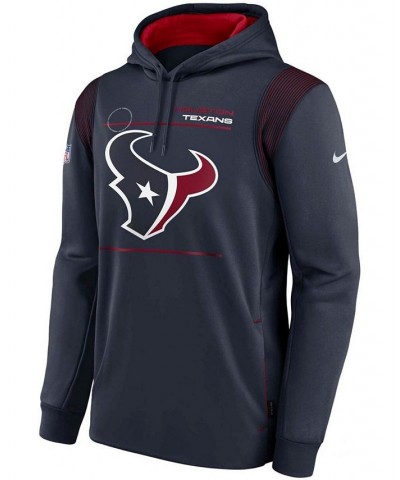 Men's Navy Houston Texans Sideline Logo Performance Pullover Hoodie $38.70 Sweatshirt