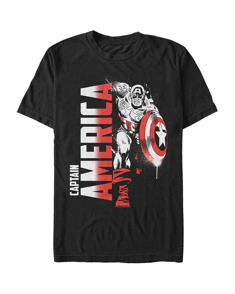 Marvel Men's Comic Collection Retro Captain America Fierce Pose Short Sleeve T-Shirt Black $20.64 T-Shirts