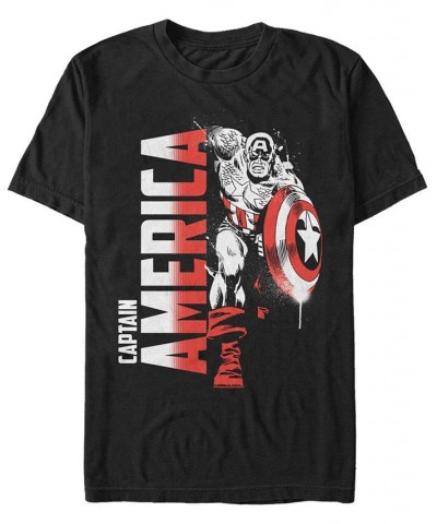 Marvel Men's Comic Collection Retro Captain America Fierce Pose Short Sleeve T-Shirt Black $20.64 T-Shirts