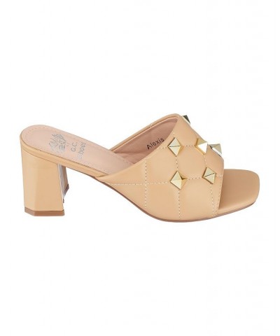 Women's Alexis Slide Sandals Tan/Beige $40.00 Shoes