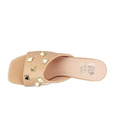 Women's Alexis Slide Sandals Tan/Beige $40.00 Shoes