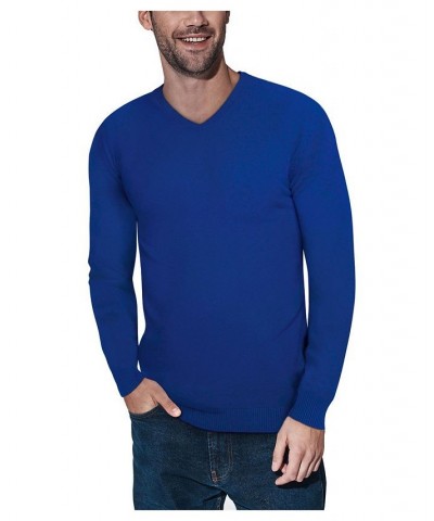 Men's Basic V-Neck Pullover Midweight Sweater Baby Blue Blue $21.15 Sweaters