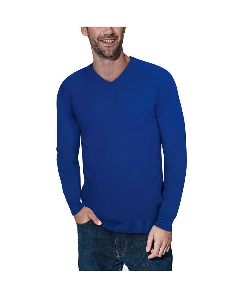 Men's Basic V-Neck Pullover Midweight Sweater Baby Blue Blue $21.15 Sweaters