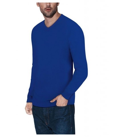 Men's Basic V-Neck Pullover Midweight Sweater Baby Blue Blue $21.15 Sweaters