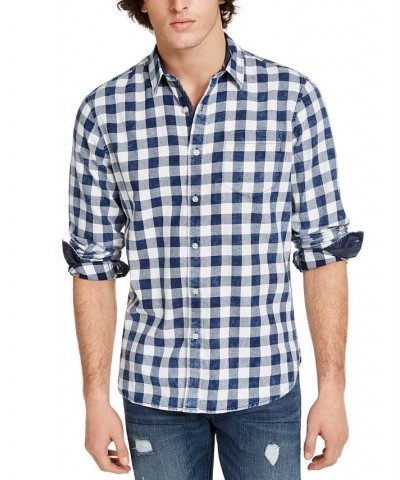 Men's Washed Banarama Check Shirt Blue $14.95 Shirts