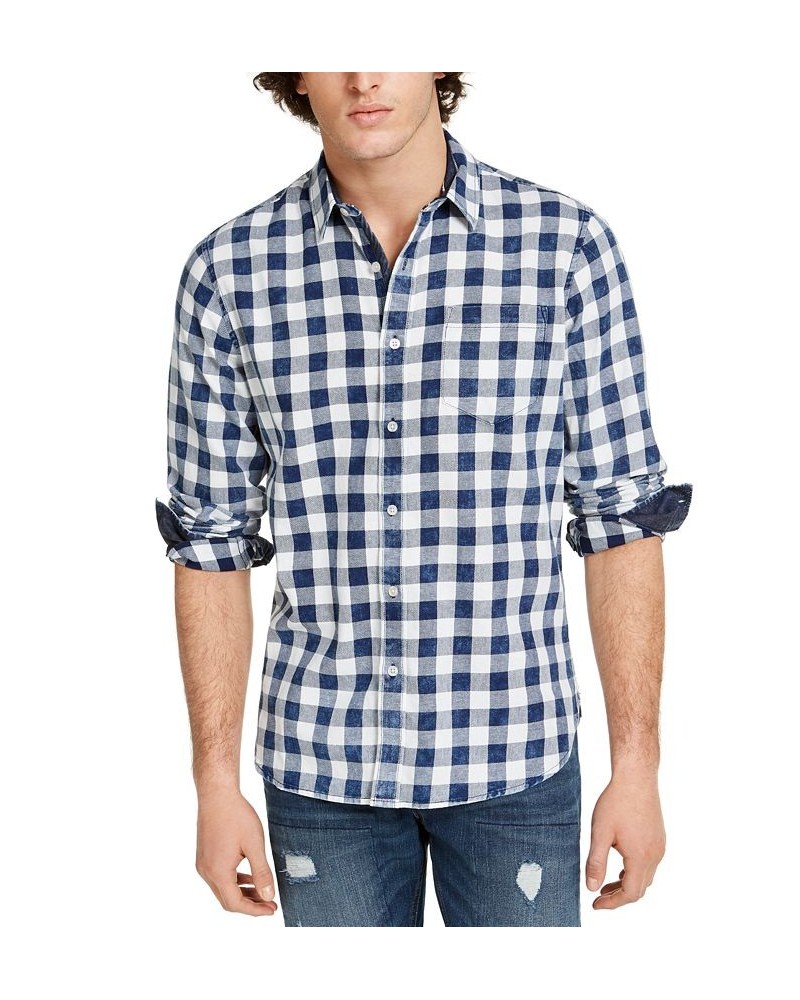 Men's Washed Banarama Check Shirt Blue $14.95 Shirts