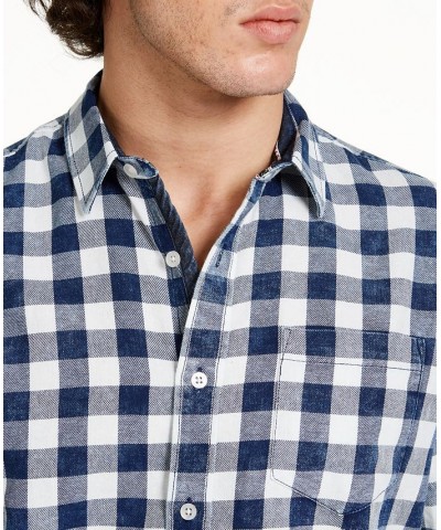 Men's Washed Banarama Check Shirt Blue $14.95 Shirts