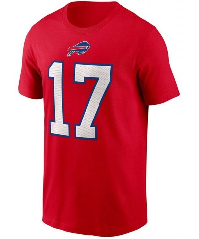 Men's Josh Allen Red Buffalo Bills Name and Number T-shirt $16.00 T-Shirts