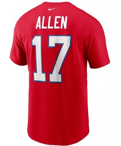 Men's Josh Allen Red Buffalo Bills Name and Number T-shirt $16.00 T-Shirts