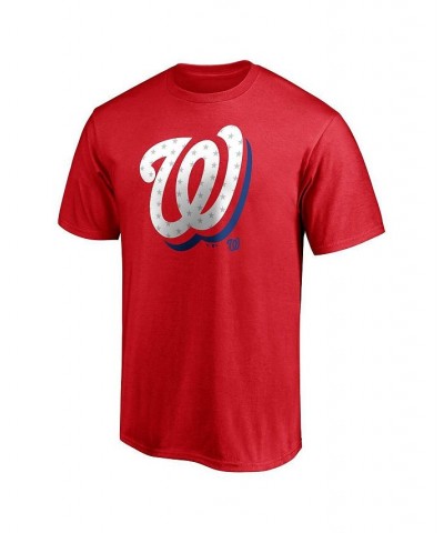 Men's Branded Red Washington Nationals Red White and Team Logo T-shirt $23.99 T-Shirts