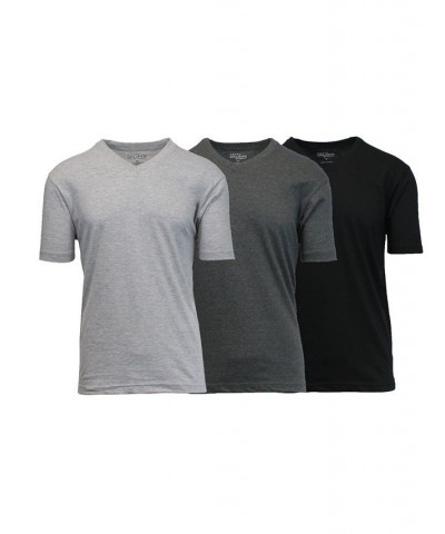 Men's Short Sleeve V-Neck T-shirt, Pack of 3 Black-Charcoal-Heather Gray Tan/Beige $23.20 T-Shirts