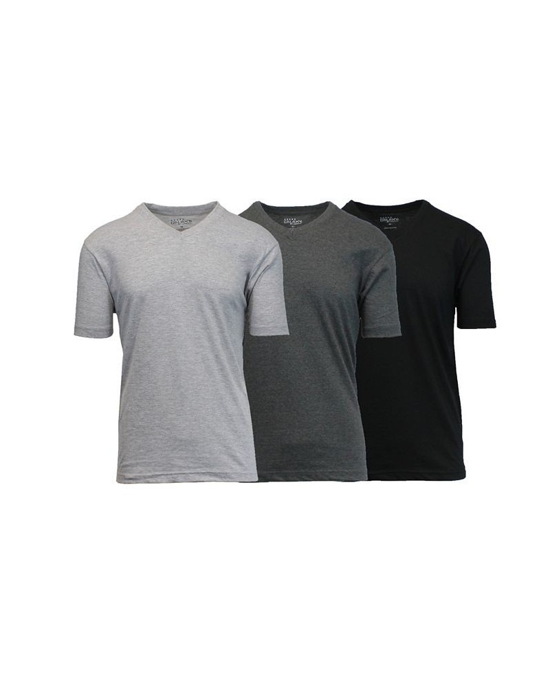 Men's Short Sleeve V-Neck T-shirt, Pack of 3 Black-Charcoal-Heather Gray Tan/Beige $23.20 T-Shirts