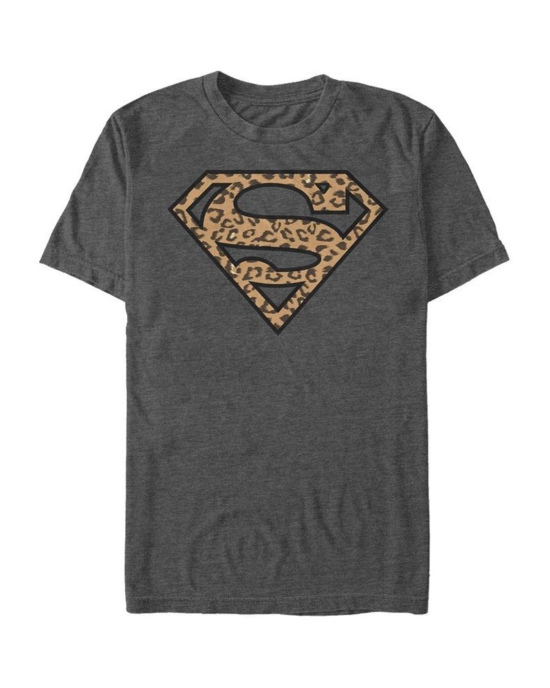 Men's Superman Super Cheetah Short Sleeve T-shirt Gray $20.64 T-Shirts