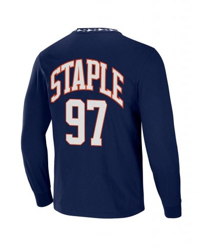 Men's NFL X Staple Navy Denver Broncos Core Long Sleeve Jersey Style T-shirt $28.19 T-Shirts