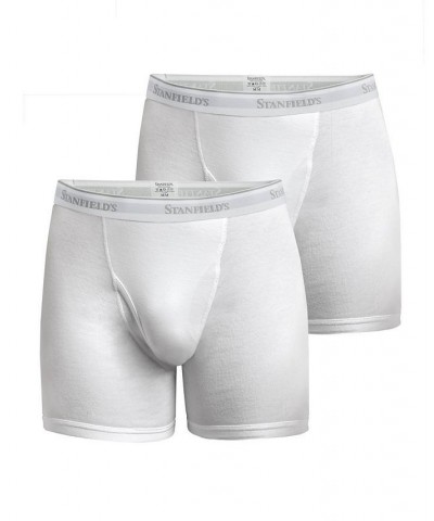 Premium Cotton Men's 2 Pack Boxer Brief Underwear White $26.95 Underwear