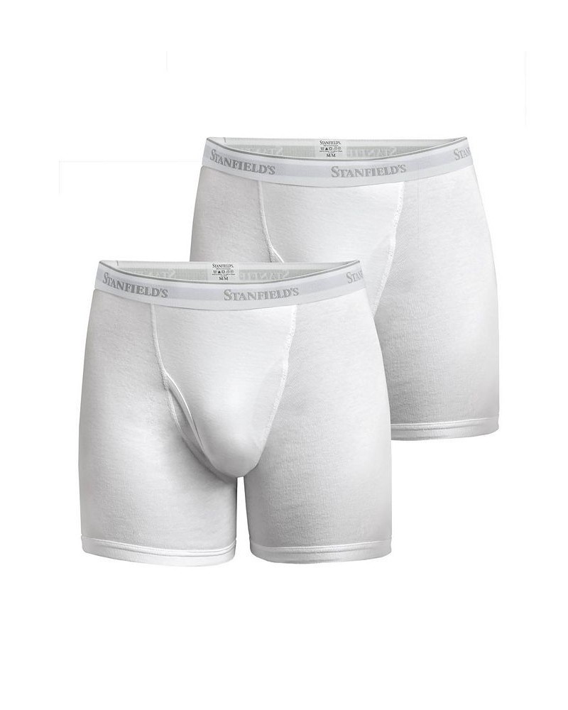 Premium Cotton Men's 2 Pack Boxer Brief Underwear White $26.95 Underwear