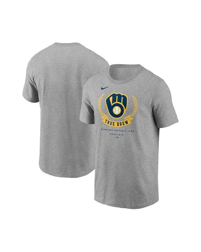 Men's Heathered Gray Milwaukee Brewers True Brew Local Team T-shirt $22.50 T-Shirts