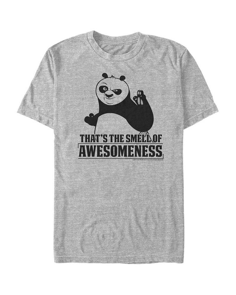 Kung Fu Panda Men's Po The Smell of Awesomeness Short Sleeve T-Shirt Gray $19.24 T-Shirts