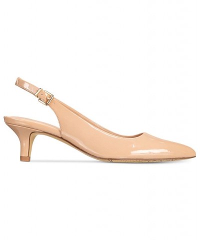 Scarlett II Kitten-Heel Slingback Pumps Tan/Beige $30.00 Shoes