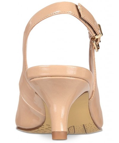 Scarlett II Kitten-Heel Slingback Pumps Tan/Beige $30.00 Shoes