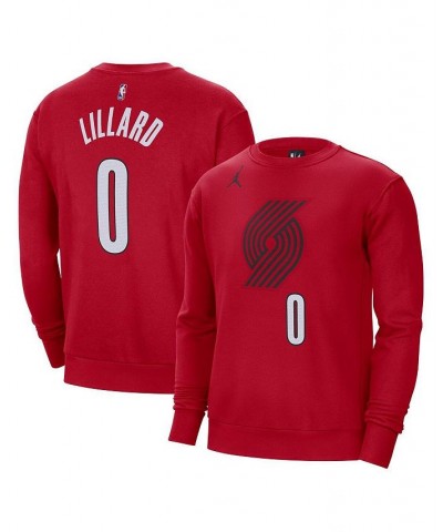 Men's Brand Damian Lillard Red Portland Trail Blazers Statement Name and Number Pullover Sweatshirt $32.90 Sweatshirt