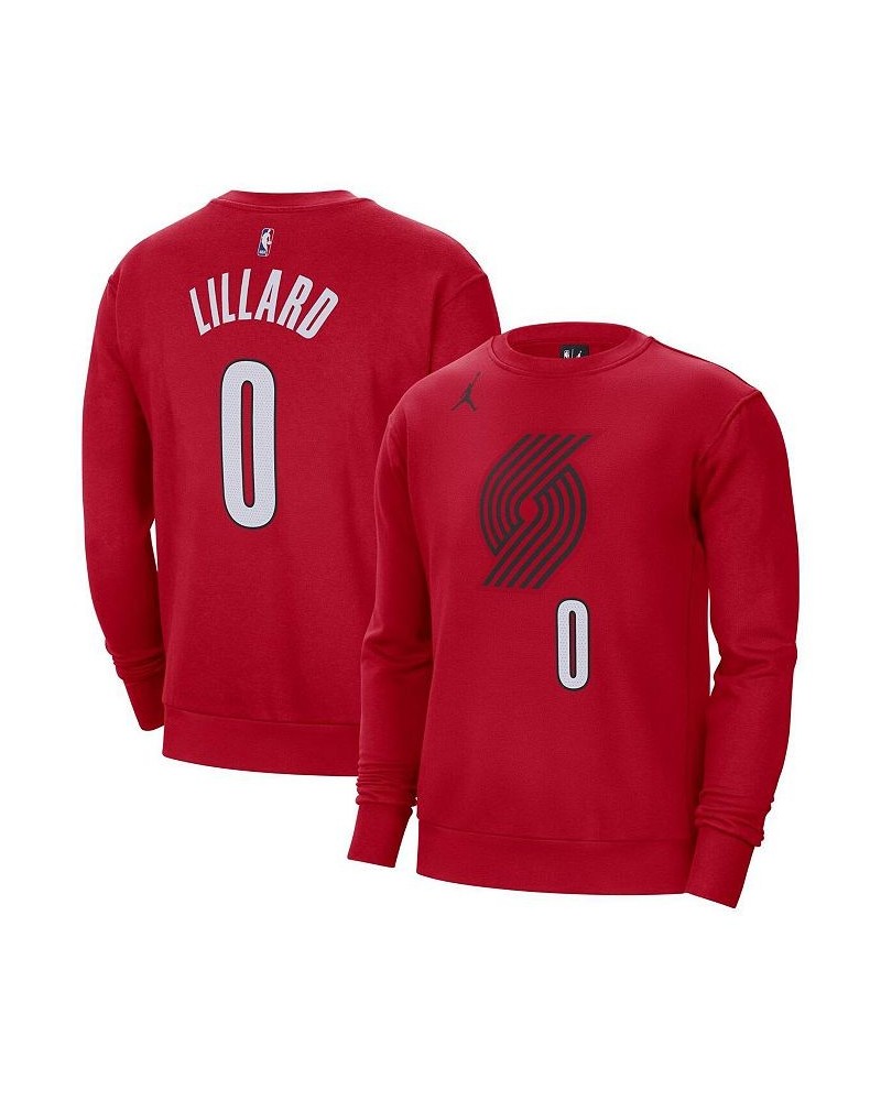 Men's Brand Damian Lillard Red Portland Trail Blazers Statement Name and Number Pullover Sweatshirt $32.90 Sweatshirt