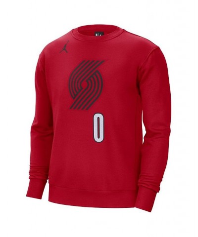 Men's Brand Damian Lillard Red Portland Trail Blazers Statement Name and Number Pullover Sweatshirt $32.90 Sweatshirt