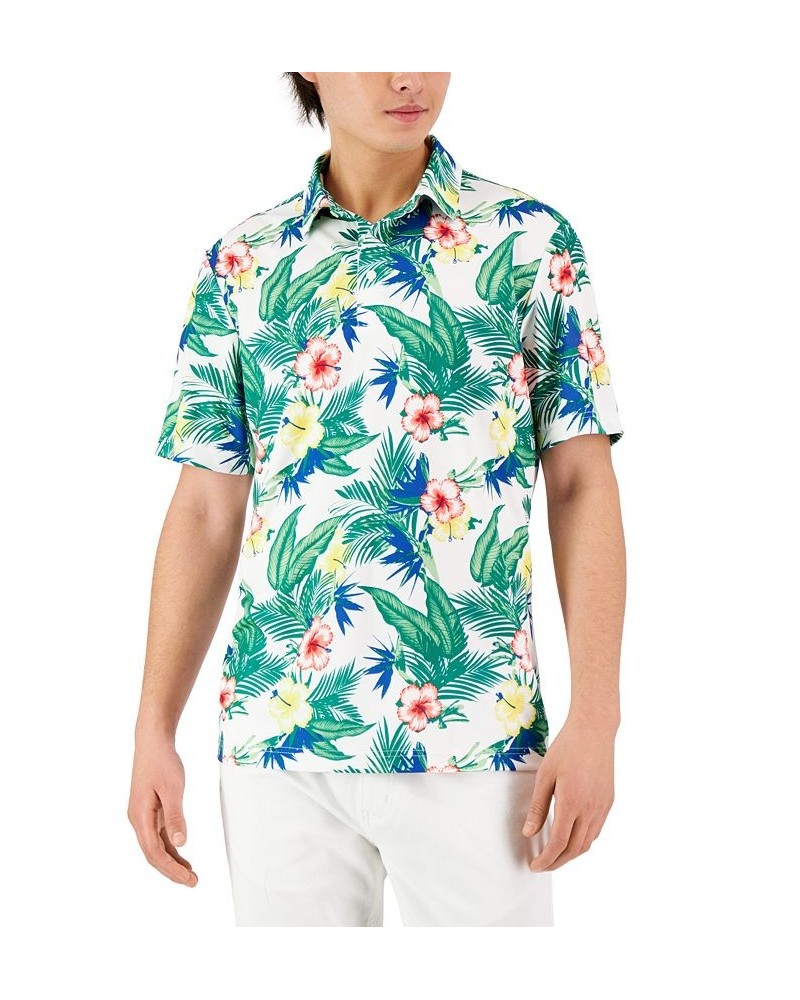 Men's Daniel Tropical Tech Polo White $13.71 Polo Shirts