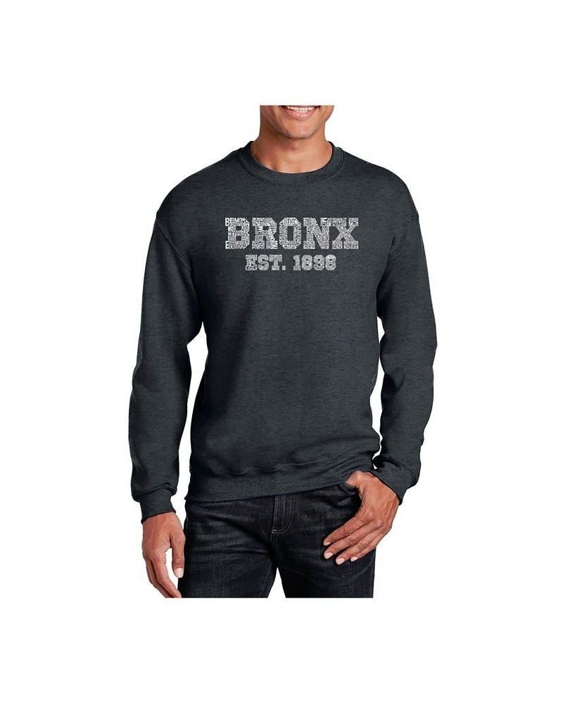 Men's Word Art Popular Neighborhoods In Bronx, New York Crewneck Sweatshirt Gray $25.99 Sweatshirt