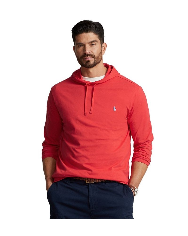 Men's Big & Tall Jersey Hooded T-Shirt Red $34.19 T-Shirts