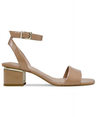 Acaylee Two-Piece Block-Heel City Sandals Pink $50.14 Shoes