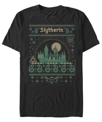 Men's Slytherin Sweater Short Sleeve Crew T-shirt Black $16.45 T-Shirts