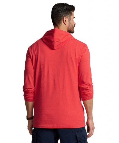 Men's Big & Tall Jersey Hooded T-Shirt Red $34.19 T-Shirts