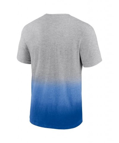 Men's Branded Heathered Gray and Blue New York Knicks Board Crasher Dip-Dye T-shirt $15.12 T-Shirts