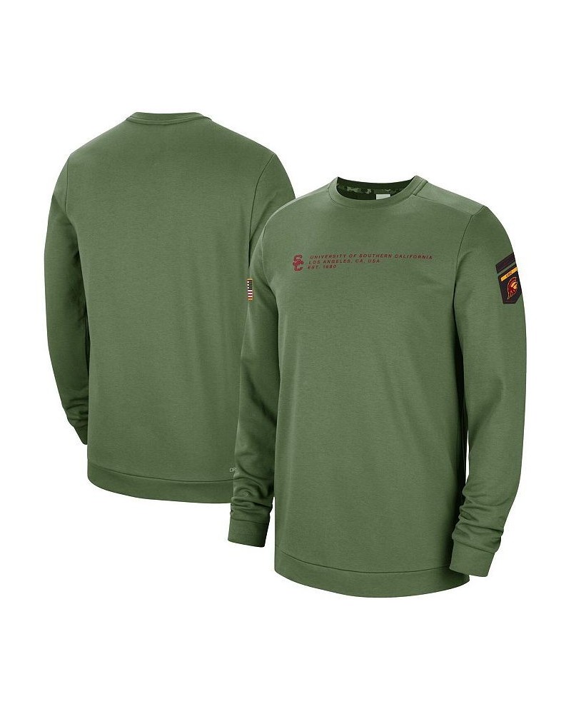 Men's Olive USC Trojans Military-Inspired Pullover Sweatshirt $31.20 Sweatshirt