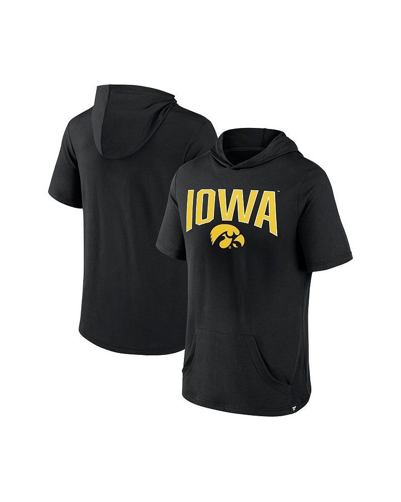 Men's Branded Black Iowa Hawkeyes Outline Lower Arch Hoodie T-shirt $25.99 T-Shirts