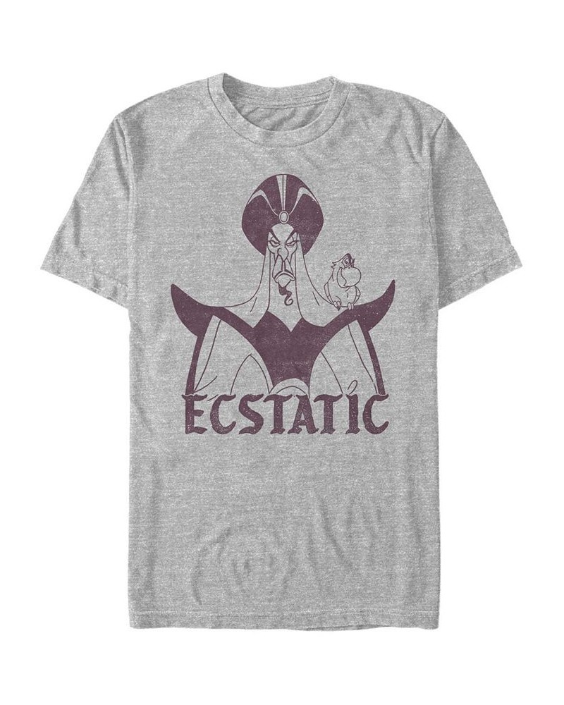 Disney Men's Aladdin Jafar Ecstatic Look, Short Sleeve T-Shirt Gray $15.75 T-Shirts