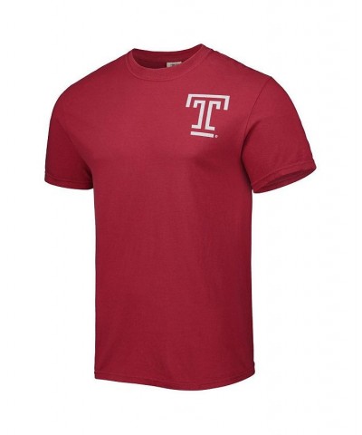 Men's Red Temple Owls Landscape Shield T-shirt $21.59 T-Shirts