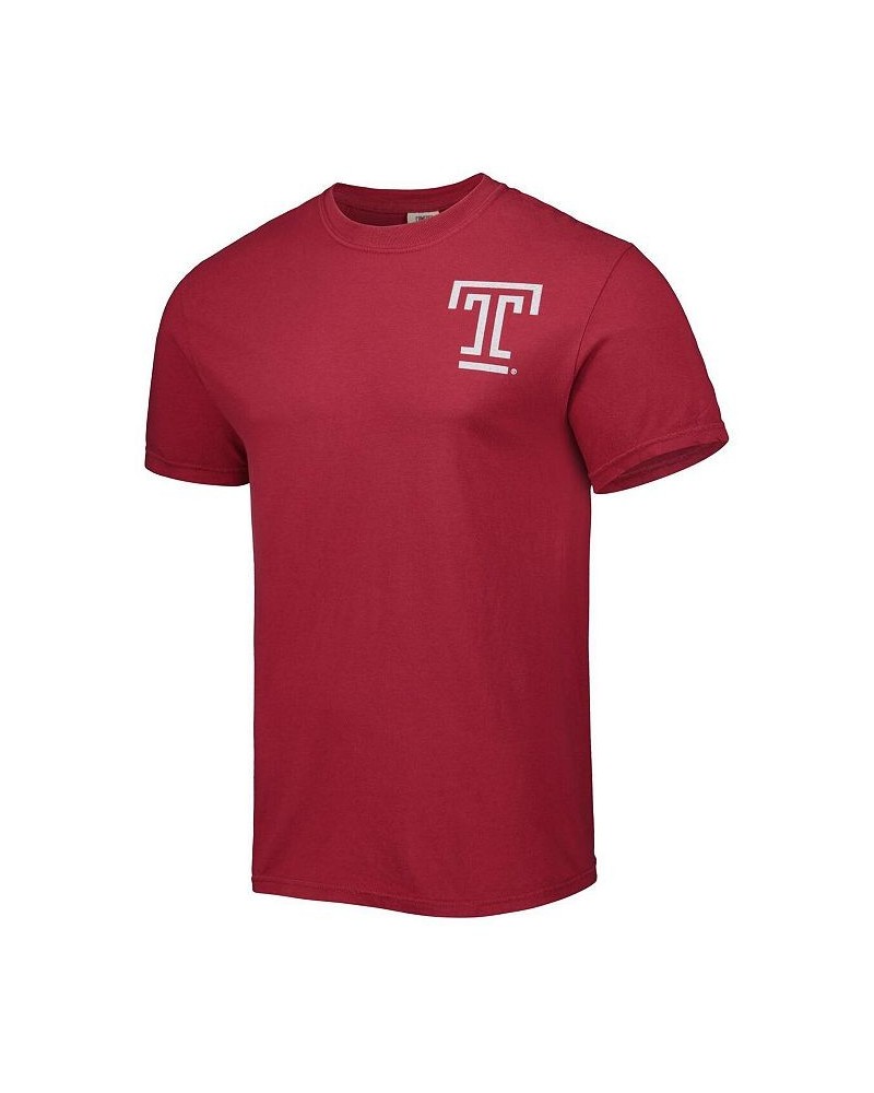 Men's Red Temple Owls Landscape Shield T-shirt $21.59 T-Shirts