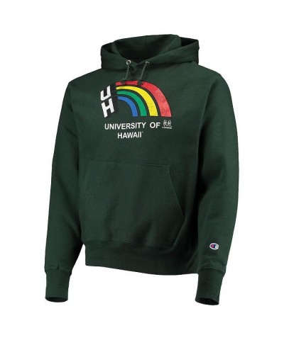 Men's Green Hawaii Warriors Vault Logo Reverse Weave Pullover Hoodie $41.80 Sweatshirt