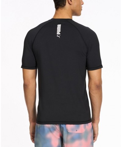 Men's Archive Regular-Fit Short-Sleeve Swim Shirt Black $13.33 Swimsuits