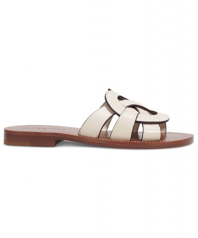 Issa "C" Emblem Slide Sandals White $64.35 Shoes