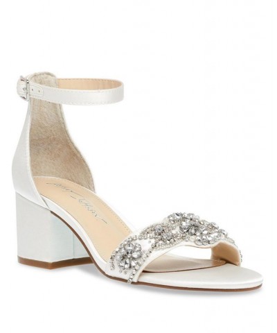 Betsey Johnson Women's Mel Block Heel Evening Sandals Ivory/Cream $47.60 Shoes