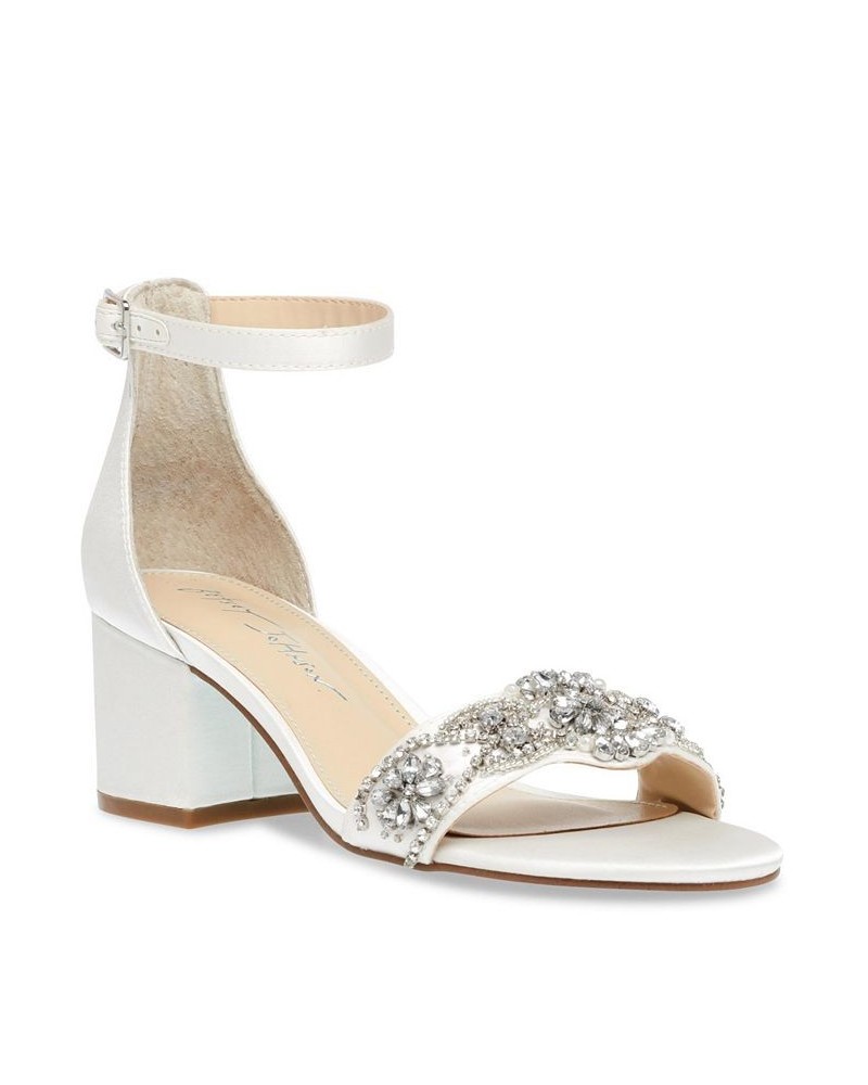 Betsey Johnson Women's Mel Block Heel Evening Sandals Ivory/Cream $47.60 Shoes