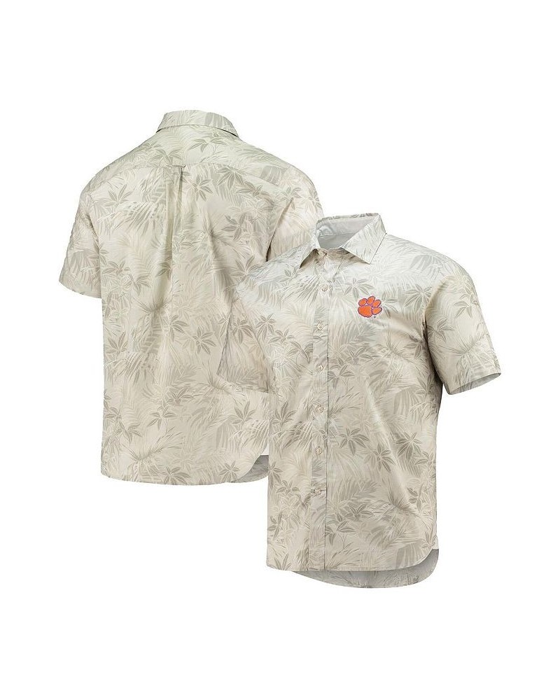 Men's Oatmeal Clemson Tigers Forest Fronds Button-Up Shirt $33.90 Shirts